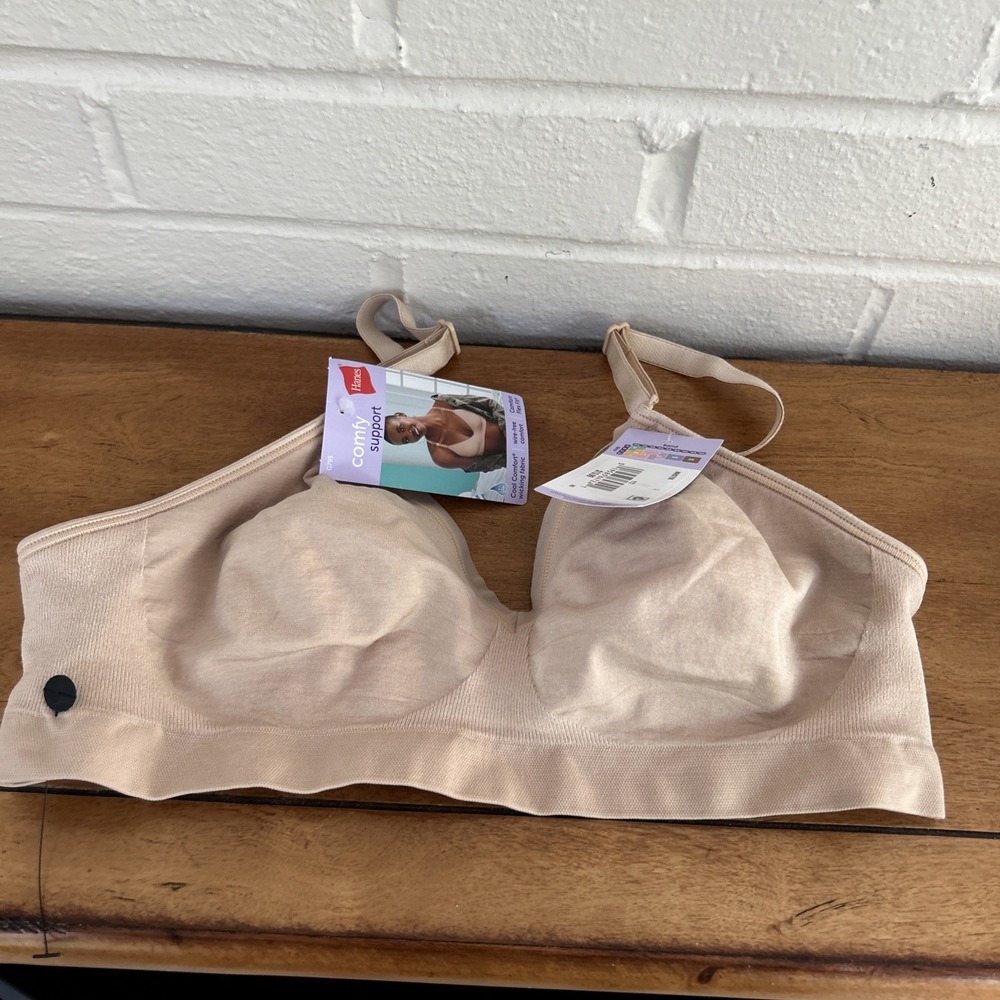 Hanes Comfy Support Seamless T-Shirt Bra MHG795 - Nude  Women Size L